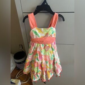 Floral Sundress with Coral Accents